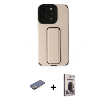 MARSİLYAN™- iPhone 13 Pro Max Kılıf Çekirdek Yansıma - Siyah Bilvis Hayalet Cam Ekran Koruyucu + Renkli Kamera Lens Koruma Cam - SI