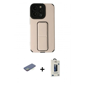 MARSİLYAN™- iPhone 13 Pro Max Kılıf Çekirdek Yansıma - Siyah Bilvis Hayalet Cam Ekran Koruyucu + Renkli Kamera Lens Koruma Cam - YL