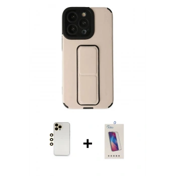 MARSİLYAN™- iPhone 13 Pro Max Kılıf Çekirdek Yansıma - Siyah Joko 5D Cam + Shine Kamera Lens - GD