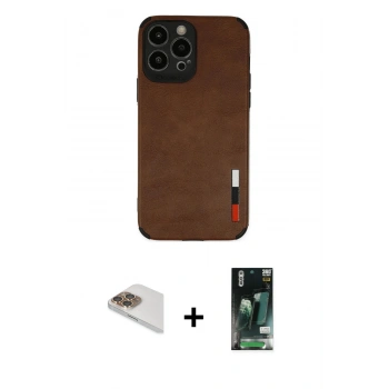 MARSİLYAN™- iPhone 13 Pro Max Kılıf Doruk Asil Koleksiyonu - Şeffaf 360 Full Body Arka Koruyucu + Pers Alüminyum Kamera Lens - GD