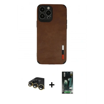 MARSİLYAN™- iPhone 13 Pro Max Kılıf Doruk Asil Koleksiyonu - Şeffaf 360 Full Body Arka Koruyucu + Raze Metal Kamera Lens - GD