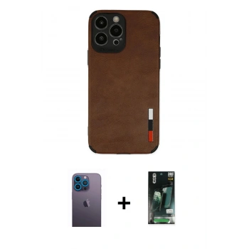 MARSİLYAN™- iPhone 13 Pro Max Kılıf Doruk Asil Koleksiyonu - Şeffaf 360 Full Body Arka Koruyucu + Neon Fosforlu Kamera Lens - MI
