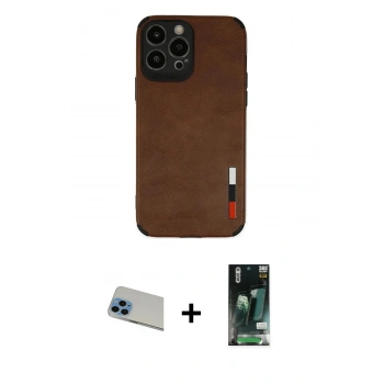 MARSİLYAN™- iPhone 13 Pro Max Kılıf Doruk Asil Koleksiyonu - Şeffaf 360 Full Body Arka Koruyucu + Rainbow Kamera Lens Koruma Cam - MI