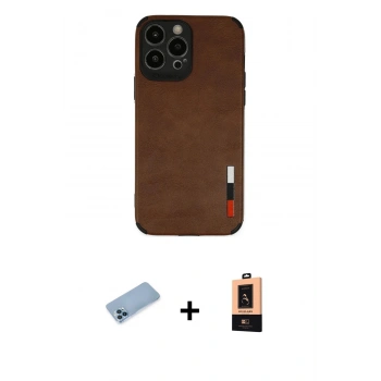 MARSİLYAN™- iPhone 13 Pro Max Kılıf Doruk Asil Koleksiyonu - Şeffaf Maxco Cam Ekran Koruyucu + Shine Kamera Lens Koruma Cam - MI