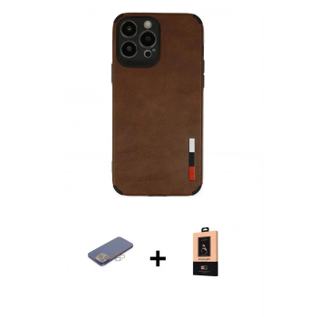 MARSİLYAN™- iPhone 13 Pro Max Kılıf Doruk Asil Koleksiyonu - Şeffaf Maxco Cam Ekran Koruyucu + Renkli Kamera Lens Koruma Cam - PE
