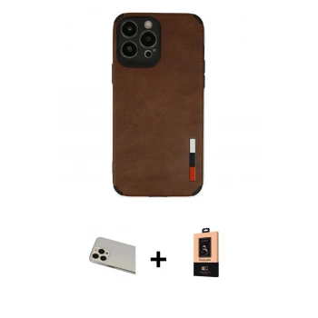 MARSİLYAN™- iPhone 13 Pro Max Kılıf Doruk Asil Koleksiyonu - Şeffaf Maxco Cam Ekran Koruyucu + Rainbow Kamera Lens Koruma Cam - REGD