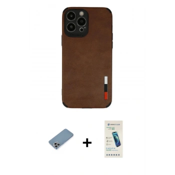 MARSİLYAN™- iPhone 13 Pro Max Kılıf Doruk Asil Koleksiyonu - Şeffaf Pasifik Cam Ekran Koruyucu + Shine Kamera Lens Koruma Cam - GI