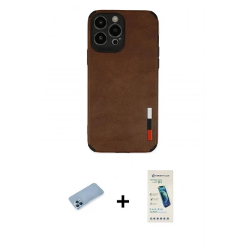 MARSİLYAN™- iPhone 13 Pro Max Kılıf Doruk Asil Koleksiyonu - Şeffaf Pasifik Cam Ekran Koruyucu + Shine Kamera Lens Koruma Cam - MI