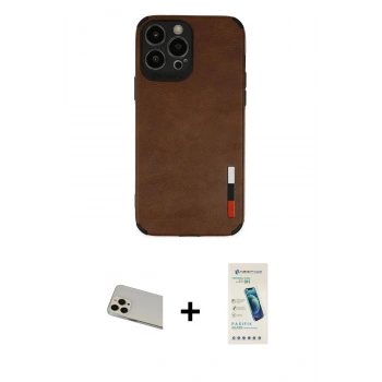MARSİLYAN™- iPhone 13 Pro Max Kılıf Doruk Asil Koleksiyonu - Şeffaf Pasifik Cam Ekran Koruyucu + Rainbow Kamera Lens Koruma Cam - REGD