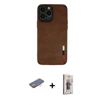 MARSİLYAN™- iPhone 13 Pro Max Kılıf Doruk Asil Koleksiyonu - Siyah Bilvis 3D Cam Ekran Koruyucu + Renkli Kamera Lens Koruma Cam - TU