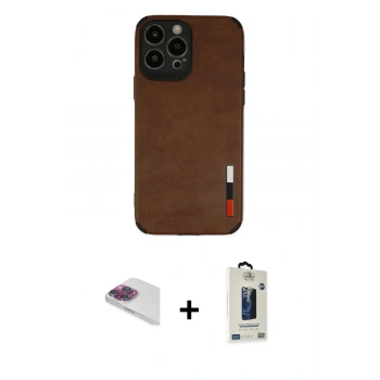 MARSİLYAN™- iPhone 13 Pro Max Kılıf Doruk Asil Koleksiyonu - Siyah Bilvis Hayalet Cam Ekran Koruyucu + Pers Alüminyum Kamera Lens - GI