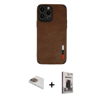 MARSİLYAN™- iPhone 13 Pro Max Kılıf Doruk Asil Koleksiyonu - Siyah Bilvis Hayalet Cam Ekran Koruyucu + Pers Alüminyum Kamera Lens - GD