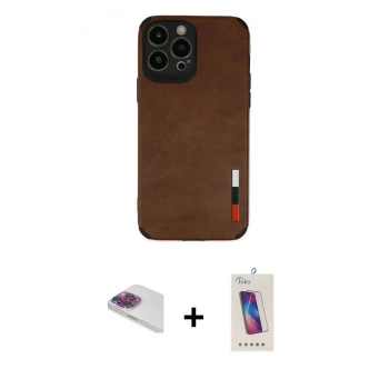 MARSİLYAN™- iPhone 13 Pro Max Kılıf Doruk Asil Koleksiyonu - Siyah Joko 5D Cam + Pers Alüminyum Kamera Lens - GI
