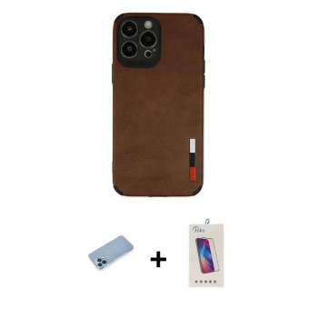 MARSİLYAN™- iPhone 13 Pro Max Kılıf Doruk Asil Koleksiyonu - Siyah Joko 5D Cam + Shine Kamera Lens Koruma Cam - MI