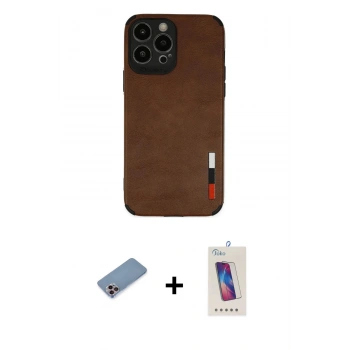 MARSİLYAN™- iPhone 13 Pro Max Kılıf Doruk Asil Koleksiyonu - Siyah Joko 5D Cam + Shine Kamera Lens Koruma Cam - PE