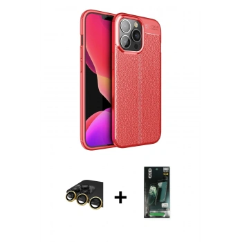 MARSİLYAN™- iPhone 13 Pro Max Kılıf Doruk Klasik Özel Seri - Şeffaf 360 Full Body Arka Koruyucu + Raze Metal Kamera Lens - GD