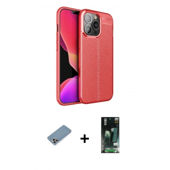 MARSİLYAN™- iPhone 13 Pro Max Kılıf Doruk Klasik Özel Seri - Şeffaf 360 Full Body Arka Koruyucu + Shine Kamera Lens Koruma Cam - GI