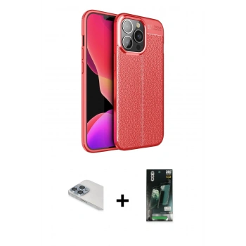 MARSİLYAN™- iPhone 13 Pro Max Kılıf Doruk Klasik Özel Seri - Şeffaf 360 Full Body Arka Koruyucu + Pers Alüminyum Kamera Lens - SABE