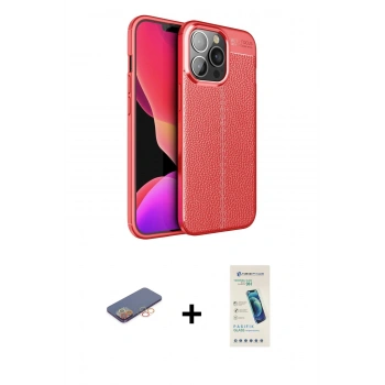 MARSİLYAN™- iPhone 13 Pro Max Kılıf Doruk Klasik Özel Seri - Şeffaf Pasifik Cam Ekran Koruyucu + Renkli Kamera Lens Koruma Cam - TU