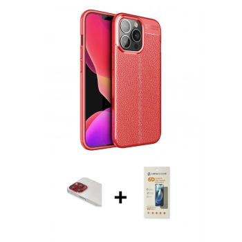 MARSİLYAN™- iPhone 13 Pro Max Kılıf Doruk Klasik Özel Seri - Siyah 6D Mat Seramik Hayalet Nano Ekran Koruyucu + Pers Alüminyum Kamera Lens - KI