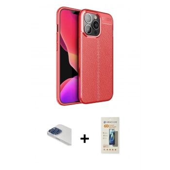 MARSİLYAN™- iPhone 13 Pro Max Kılıf Doruk Klasik Özel Seri - Siyah 6D Mat Seramik Hayalet Nano Ekran Koruyucu + Pers Alüminyum Kamera Lens - LT