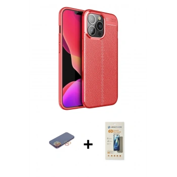 MARSİLYAN™- iPhone 13 Pro Max Kılıf Doruk Klasik Özel Seri - Siyah 6D Mat Seramik Hayalet Nano Ekran Koruyucu + Renkli Kamera Lens Koruma Cam - TU