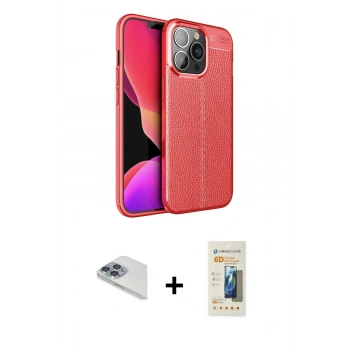 MARSİLYAN™- iPhone 13 Pro Max Kılıf Doruk Klasik Özel Seri - Siyah 6D Mat Seramik Hayalet Nano Ekran Koruyucu + Pers Alüminyum Kamera Lens - SABE