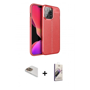MARSİLYAN™- iPhone 13 Pro Max Kılıf Doruk Klasik Özel Seri - Siyah Bilvis 3D Mat Cam Ekran Koruyucu + Pers Alüminyum Kamera Lens - GD