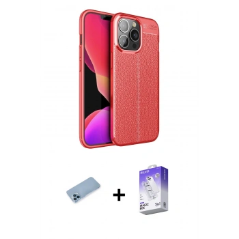 MARSİLYAN™- iPhone 13 Pro Max Kılıf Doruk Klasik Özel Seri - Siyah Bilvis 5in1 3D Magic Cam Ekran Koruyucu + Shine Kamera Lens Koruma Cam - MI