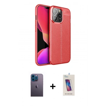 MARSİLYAN™- iPhone 13 Pro Max Kılıf Doruk Klasik Özel Seri - Siyah Joko 5D Cam + Neon Fosforlu Kamera Lens - MI
