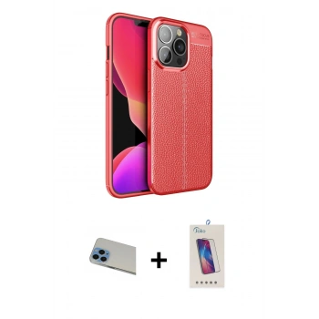 MARSİLYAN™- iPhone 13 Pro Max Kılıf Doruk Klasik Özel Seri - Siyah Joko 5D Cam + Rainbow Kamera Lens Koruma Cam - MI