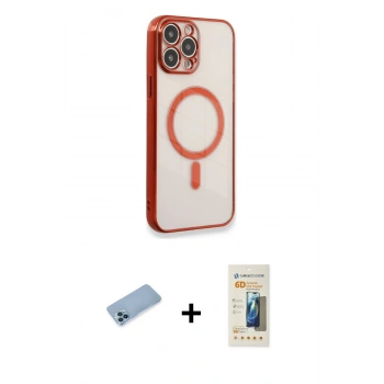 MARSİLYAN™- iPhone 13 Pro Max Kılıf Doruk Minimal - Siyah 6D Mat Seramik Hayalet Nano Ekran Koruyucu + Shine Kamera Lens Koruma Cam - MI