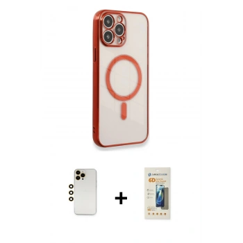 MARSİLYAN™- iPhone 13 Pro Max Kılıf Doruk Minimal - Siyah 6D Mat Seramik Hayalet Nano Ekran Koruyucu + Shine Kamera Lens - GD