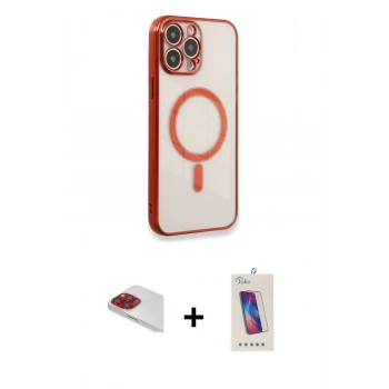 MARSİLYAN™- iPhone 13 Pro Max Kılıf Doruk Minimal - Siyah Joko 5D Cam + Pers Alüminyum Kamera Lens - KI