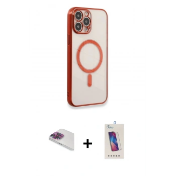 MARSİLYAN™- iPhone 13 Pro Max Kılıf Doruk Minimal - Siyah Joko 5D Cam + Pers Alüminyum Kamera Lens - GI
