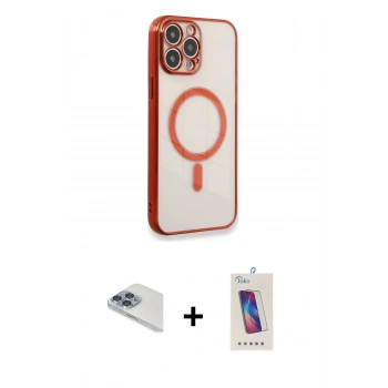 MARSİLYAN™- iPhone 13 Pro Max Kılıf Doruk Minimal - Siyah Joko 5D Cam + Pers Alüminyum Kamera Lens - SABE
