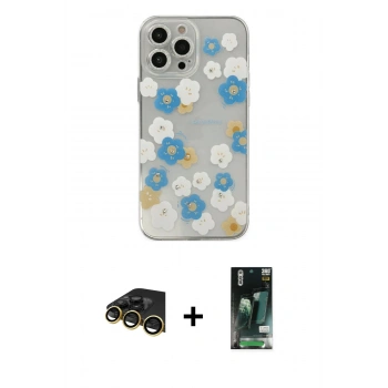MARSİLYAN™- iPhone 13 Pro Max Kılıf Eksen Asil Prime - Şeffaf 360 Full Body Arka Koruyucu + Raze Metal Kamera Lens - GD