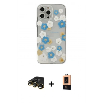 MARSİLYAN™- iPhone 13 Pro Max Kılıf Eksen Asil Prime - Şeffaf Maxco Cam Ekran Koruyucu + Raze Metal Kamera Lens - GD