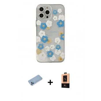 MARSİLYAN™- iPhone 13 Pro Max Kılıf Eksen Asil Prime - Şeffaf Maxco Cam Ekran Koruyucu + Shine Kamera Lens Koruma Cam - MI