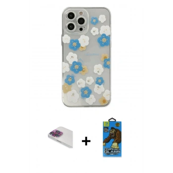 MARSİLYAN™- iPhone 13 Pro Max Kılıf Eksen Asil Prime - Siyah 18D Cam Ekran Koruyucu + Pers Alüminyum Kamera Lens - GI