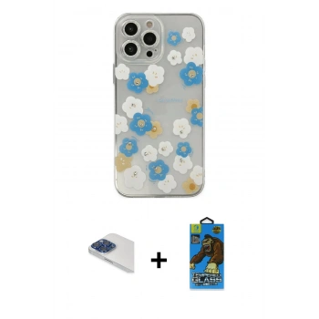 MARSİLYAN™- iPhone 13 Pro Max Kılıf Eksen Asil Prime - Siyah 18D Cam Ekran Koruyucu + Pers Alüminyum Kamera Lens - LT