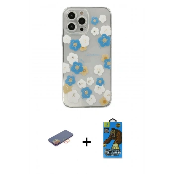 MARSİLYAN™- iPhone 13 Pro Max Kılıf Eksen Asil Prime - Siyah 18D Cam Ekran Koruyucu + Renkli Kamera Lens Koruma Cam - TU