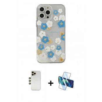 MARSİLYAN™- iPhone 13 Pro Max Kılıf Eksen Asil Prime - Siyah 3D Antistatik Cam Ekran Koruyucu + Shine Kamera Lens - GD