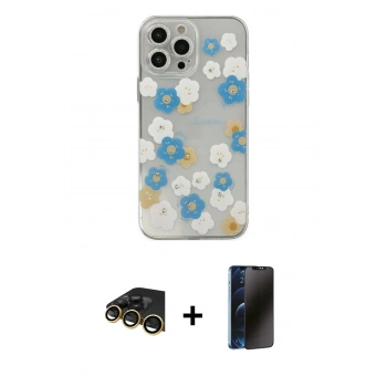 MARSİLYAN™- iPhone 13 Pro Max Kılıf Eksen Asil Prime - Siyah 3D Antistatik Hayalet Cam Ekran Koruyucu + Raze Metal Kamera Lens - GD