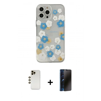 MARSİLYAN™- iPhone 13 Pro Max Kılıf Eksen Asil Prime - Siyah 3D Antistatik Hayalet Cam Ekran Koruyucu + Shine Kamera Lens - GD