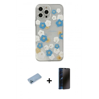MARSİLYAN™- iPhone 13 Pro Max Kılıf Eksen Asil Prime - Siyah 3D Antistatik Hayalet Cam Ekran Koruyucu + Shine Kamera Lens Koruma Cam - MI
