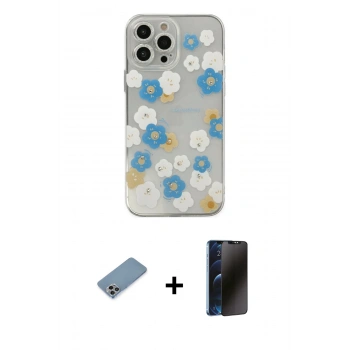 MARSİLYAN™- iPhone 13 Pro Max Kılıf Eksen Asil Prime - Siyah 3D Antistatik Hayalet Cam Ekran Koruyucu + Shine Kamera Lens Koruma Cam - GI
