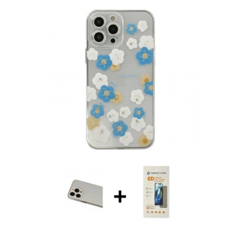 MARSİLYAN™- iPhone 13 Pro Max Kılıf Eksen Asil Prime - Siyah 6D Mat Seramik Hayalet Nano Ekran Koruyucu + Rainbow Kamera Lens Koruma Cam - REGD