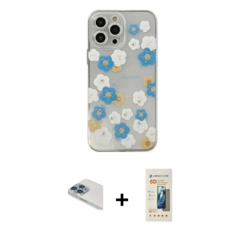 MARSİLYAN™- iPhone 13 Pro Max Kılıf Eksen Asil Prime - Siyah 6D Mat Seramik Hayalet Nano Ekran Koruyucu + Pers Alüminyum Kamera Lens - SABE