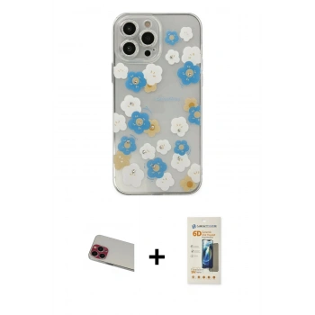 MARSİLYAN™- iPhone 13 Pro Max Kılıf Eksen Asil Prime - Siyah 6D Mat Seramik Hayalet Nano Ekran Koruyucu + Rainbow Kamera Lens Koruma Cam - KI
